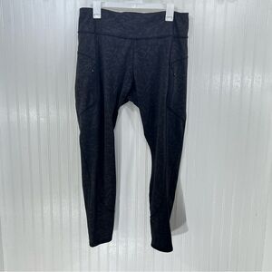 Athleta Rainier Black Lynx Reflective Leggings Women XL